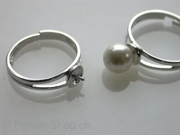 Fingerring f pearls adjustable, SILVER 925, 1 pc.