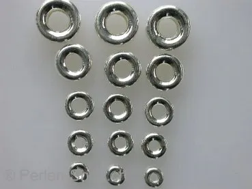 Heishi Silber spacer, ±4x2mm, Heishi Silber 925, 5 Stk.
