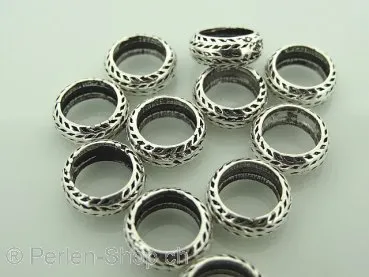 Silver spacer, Color: SILVER 925, Size: ±10x4mm, Qty: 1 pc.