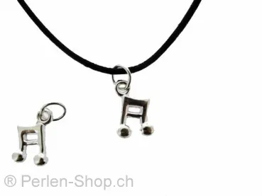 Silver Pendant Music Notes, Color: SILVER 925, Size: ±13x8x2mm, Qty: 1 pc.