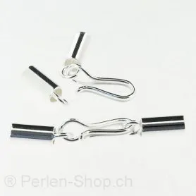 Clasp hook with endpart, ±30mm, SILVER 925, 1 pc.