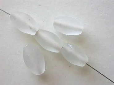 Oval, clear frostet, ±13mm, 20 pc.