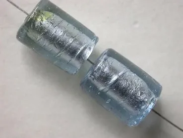 Silver Foil Tube, blau, 14mm, 5 Stk.