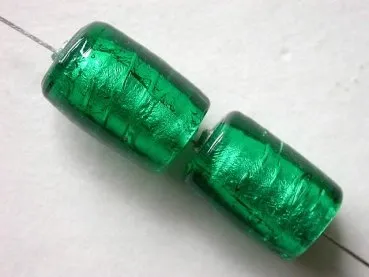 Silver Foil Tube, green, 14mm, 5 pc.