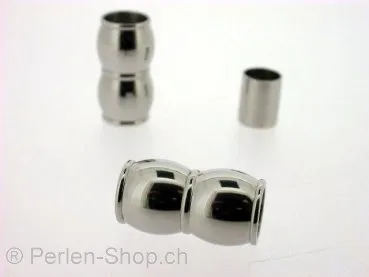fermoir magnetique en acier inoxydable, Couleur: Platinum, Taille: ±18x10mm, Quantite: 1 piece