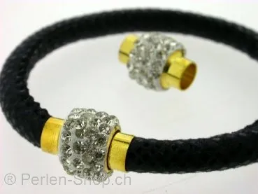 Magnetic Clasps with ±56 rhinestones, ±17x13mm, gold color, 1 pc.