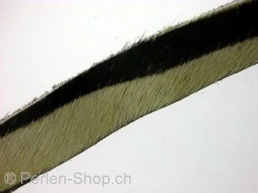 Leather Cord, zebra, ±14x2mm, ±100cm