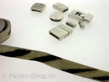 Leather Cord, zebra, ±10x2mm, ±100cm
