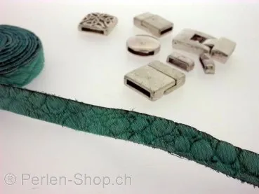 Leather Cord, turquoise with print, ±10x2mm, ±100cm