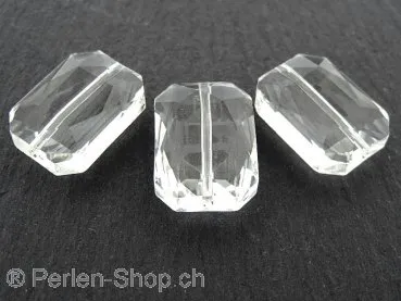 Kristall Rechteckig, ±18x13x8mm, kristall, 3 Stk.