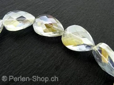 Crystal drop, Color: crystal, Size: ±23x16mm, Qty: 2 pc.