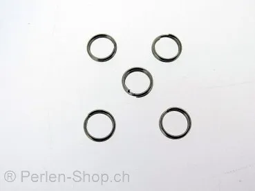 anneau double en acier inoxydable, Couleur: Platinum, Taille: 5 mm, Quantite: 10 piece