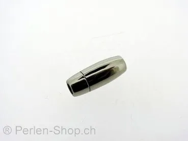 fermoir magnetique en acier inoxydable, Couleur: Platinum, Taille: ± 16x7mm, Quantite: 1 piece