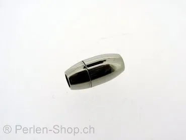 fermoir magnetique en acier inoxydable, Couleur: Platinum, Taille: ± 15x8mm, Quantite: 1 piece
