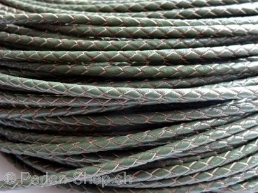 Leather Cord from coil, Color: green, Size: ±3mm, Qty: 10cm