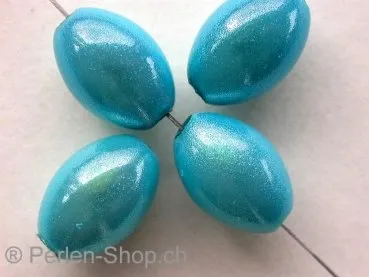 Miracle-Beads, 14x10mm, turquoise, 7 pc.