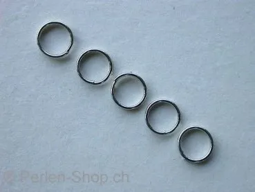 Split ring, 8mm, platinum color, 30 pc.