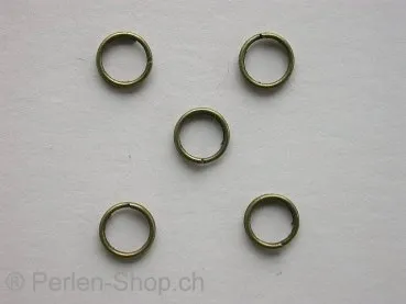 Split ring, 6mm, antique gold, 30 pc.