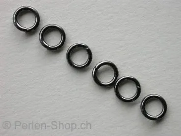 Jump ring, 7mm, black colored, 50 pc.