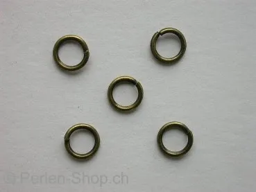 Jump ring, 7mm, antique gold, 50 pc.