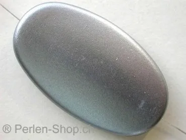 Plasticbeads flat oval, silver metalic, ±51mm, 1 pc.