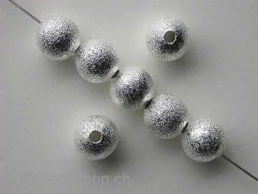 Metalbeads round, 8mm, silver color, 7 pc.