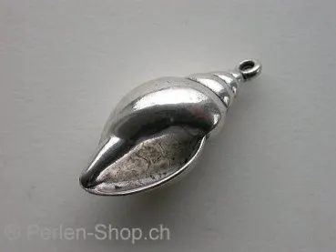 Plastic pendant, shell, ±43x22mm, 1 pc.