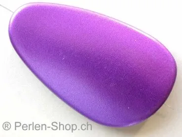 Plasticbeads flat, purple metalic, ±57mm, 1 pc.