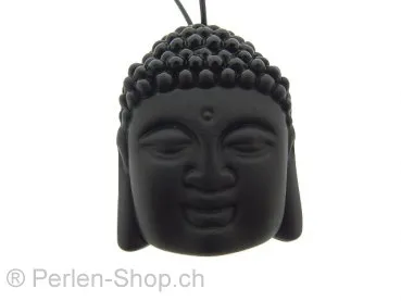 Buddha Pendetif Obsidian, Couleur: vert, Taille: ±49x37x15mm, Quantite: 1 piece