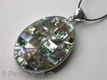 Pendant shell, oval, ±47x33mm, 1 pc.