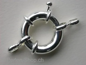 Clasp round with Ring, 21mm, silver color, 1 pc.
