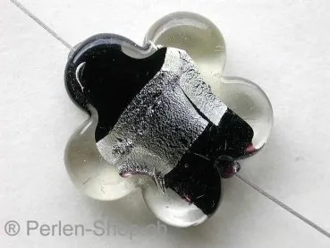 Silver Foil Schmetterling, kristall/schwarz, ±25mm, 1 Stk.