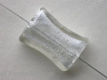 Silver Foil Rectangle, kristall, ±22mm, 1 Stk.