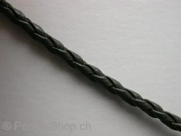 Imitation L Cord plaited (Bolo), green, ±3mm, 100cm