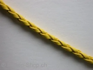 Imitation L Cord plaited (Bolo), yellow, ±3mm, 100cm