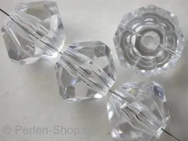 Facette-Geschliffen Acryl-Kugeln, konisch, 15mm, kristall, 1 Stk