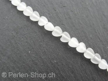 Moonstone heart,imitation, Color; white, Size: ±4mm, Qty: 20 pc.