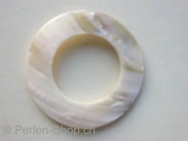 Pendant ring, shell, ± 50mm, 1 pc.