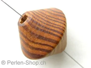 Holzperlen bicone mit strukture, braun, ±29mm, 1 Stk.