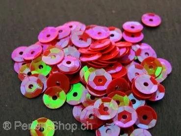 Cup Sequins (paillette), Color: Pink, Size: 6mm, Qty: 5 gram