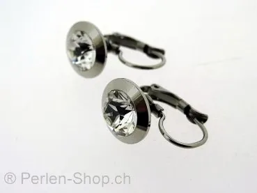 Stainless Steel Earclips f swarovski xilion 1028 ss39, Color: Platinum,Qty: 2 pc.