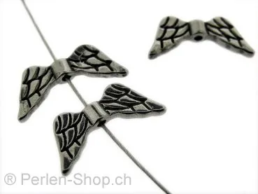 Stainless Steel Wing, Color: Platinum, Size: ±20x9mm, Qty: 1 pc.