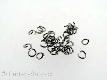 Stainless Steel Open Ring, Color: Platinum, Size: 4mm, Qty: 20 pc.