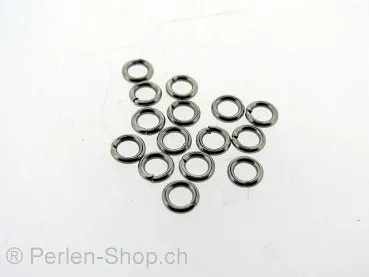 Edelstahl Ring offen, Farbe: Platinium, Grösse: 4mm, Menge: 20 Stk.
