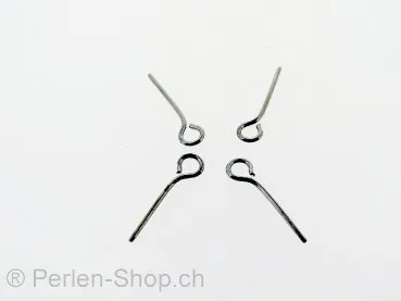 Stainless Steel Eye Pin, Color: Platinum, Size: 15mm, Qty: 10 pc.