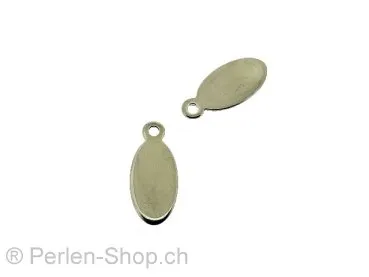 Stainless Steel Pendant, Color: Platinum, Size: ±16x7mm, Qty: 1 pc.