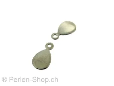 Stainless Steel Pendant, Color: Platinum, Size: ±13x7mm, Qty: 1 pc.