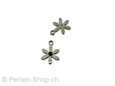 Stainless Steel Pendant flower, Color: Platinum, Size: ±10x7mm, Qty: 1 pc.