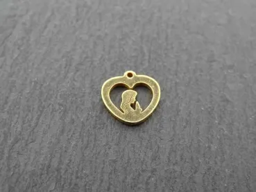 Stainless Steel Heart, Color: Gold, Size: ±11mm, Qty: 1 pc.