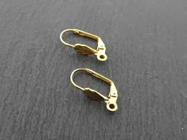 Stainless Steel Ear Hook, Color: gold plated, Size: ±19x10mm, Qty: 2 pc.